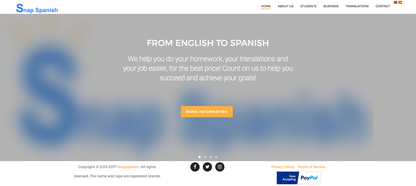 snapspanish client screenshot example